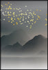 Oiseaux de montagne en or véritable Poster